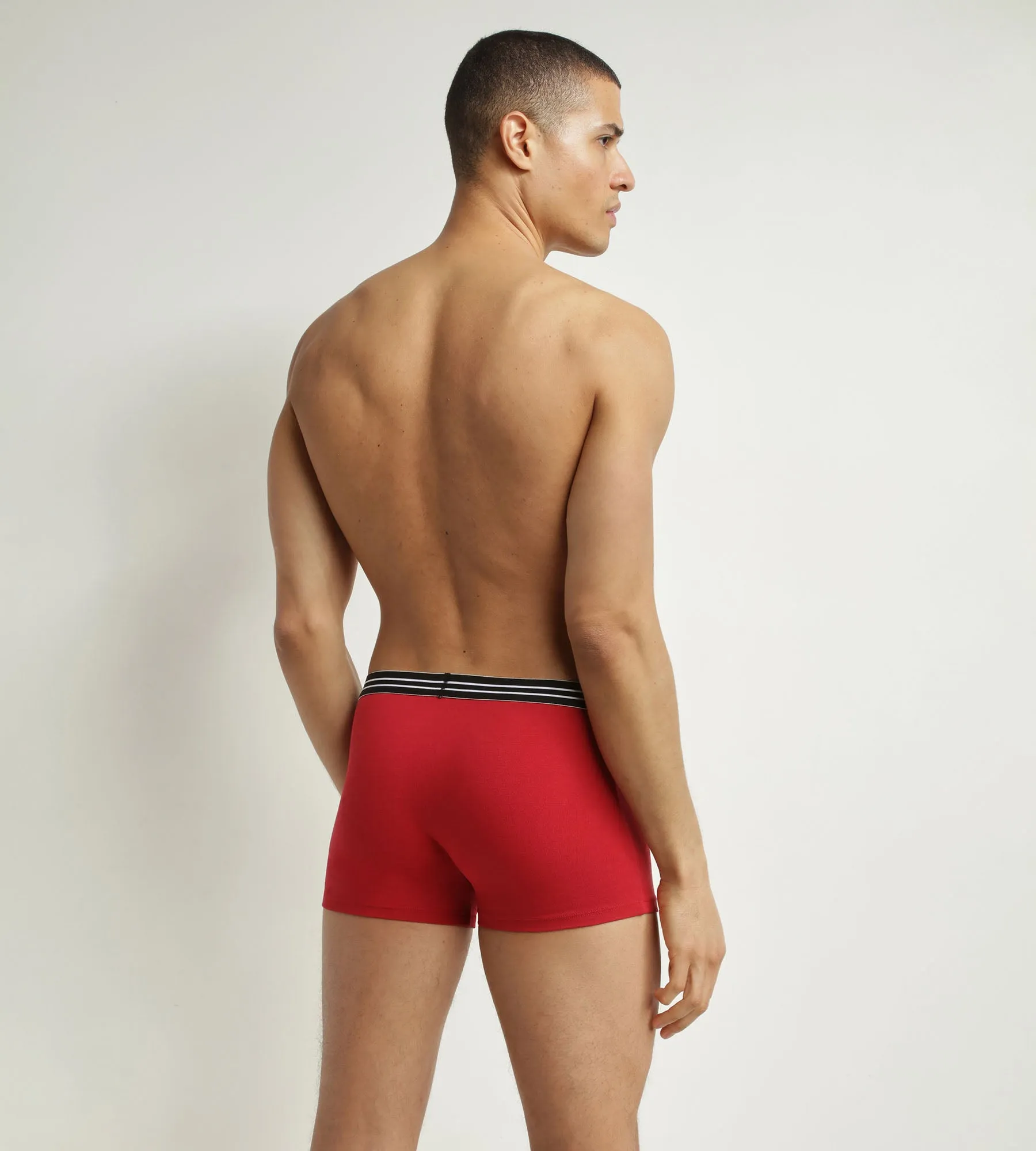 Lot de 2 boxers homme en coton stretch Rouge Carmin Noir EcoDim