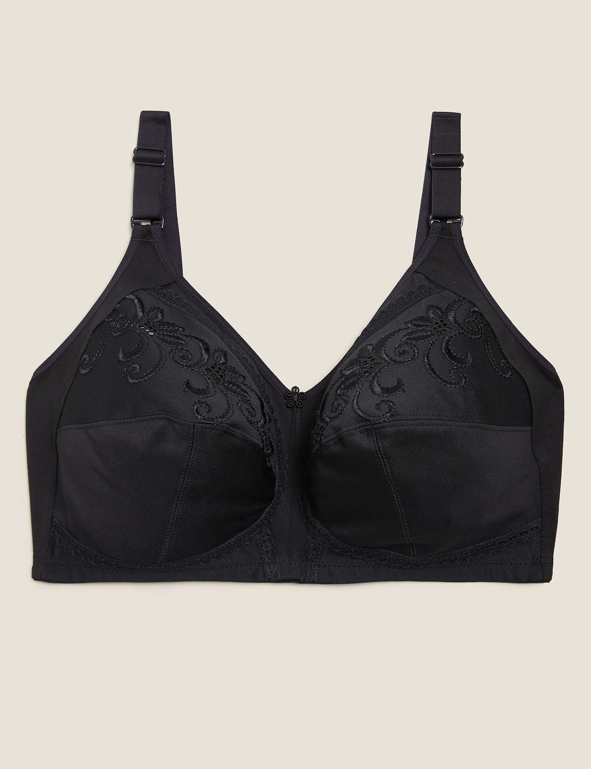 Marks & Spencer DD-K Embroidered Total Support Full Cup Bra, Black