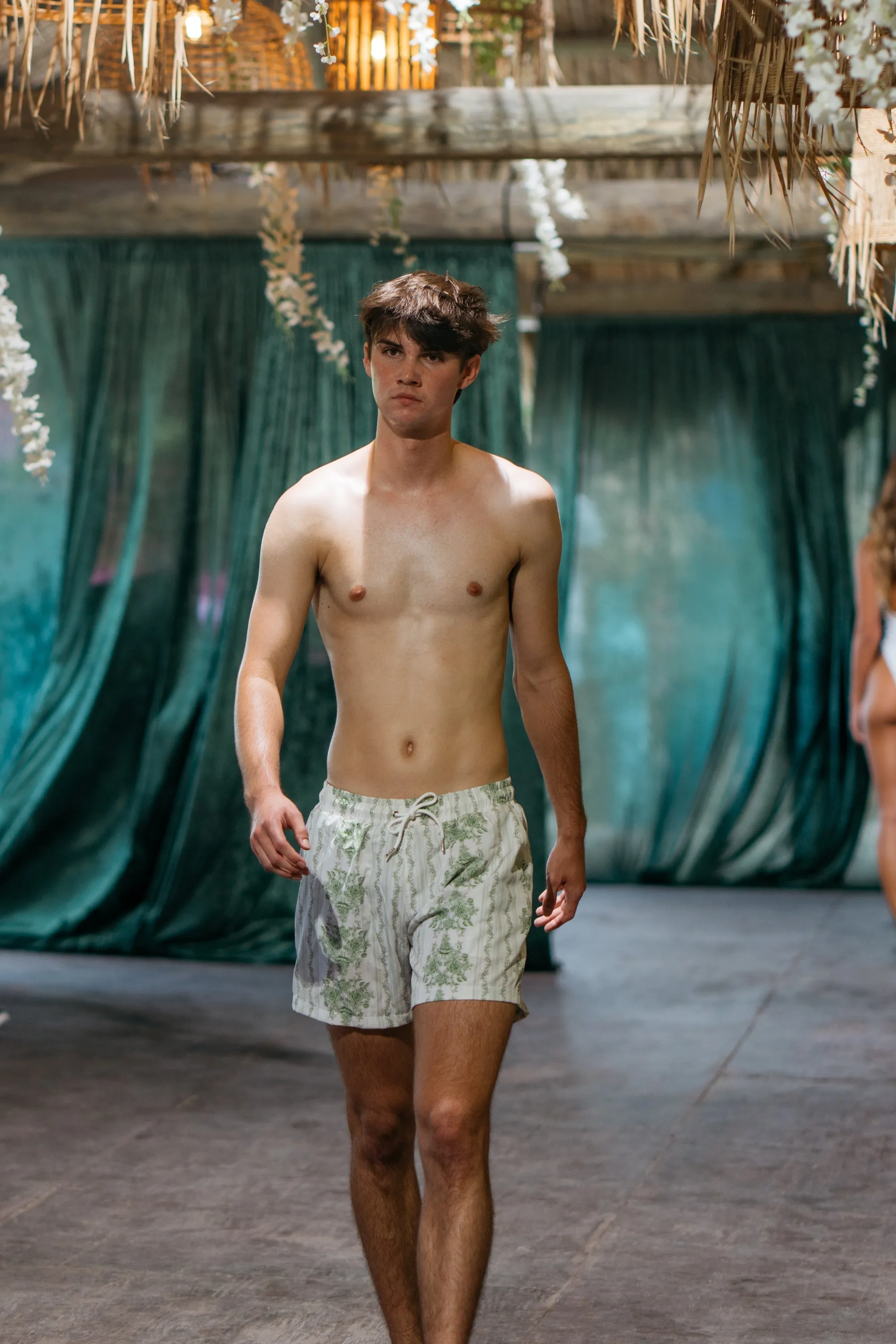 Matteo in Green Pottery Print Shorts