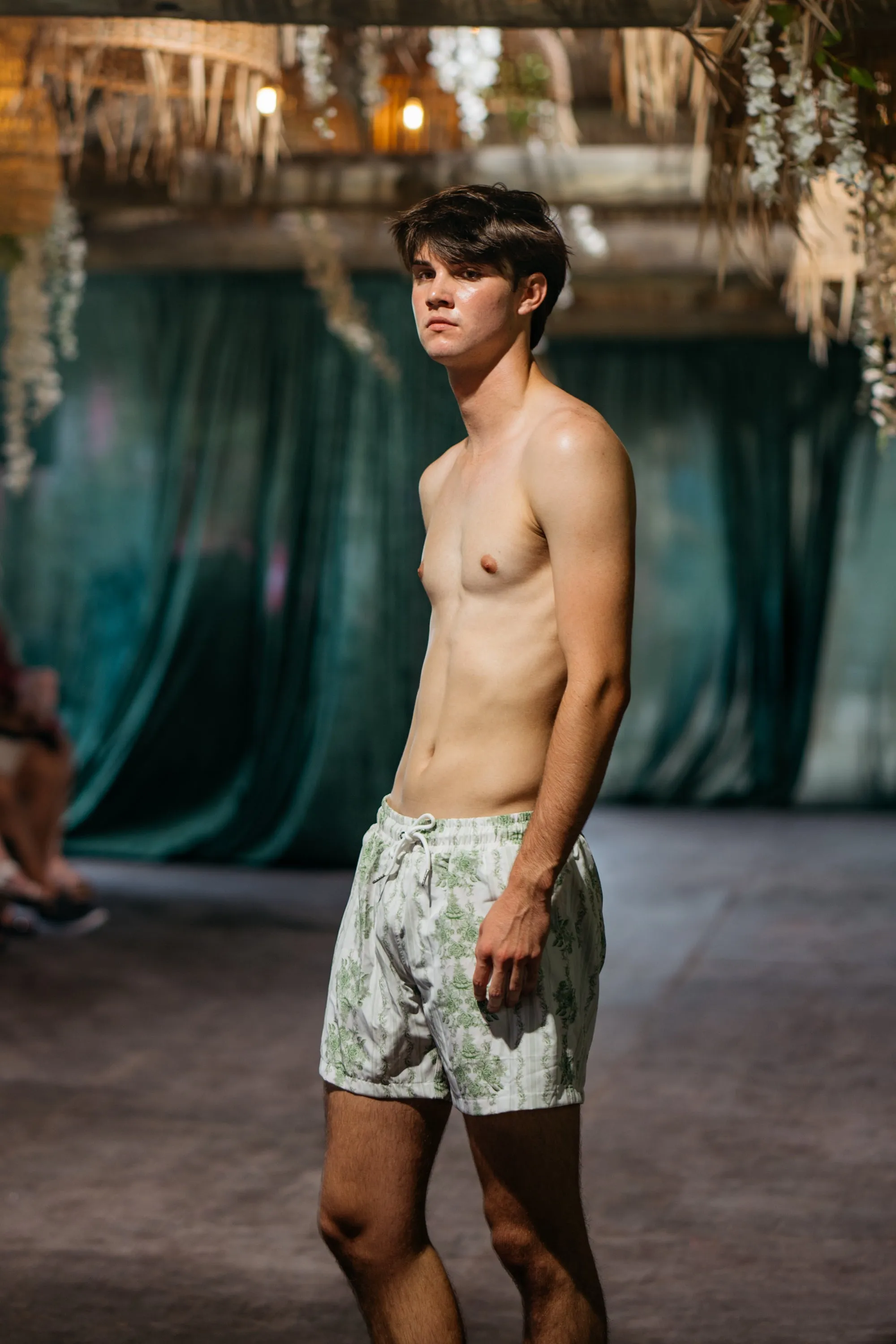 Matteo in Green Pottery Print Shorts