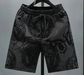 Men's Casual Polyester Shorts Flocking Cropped Summer Beach Printed Shorts | #71