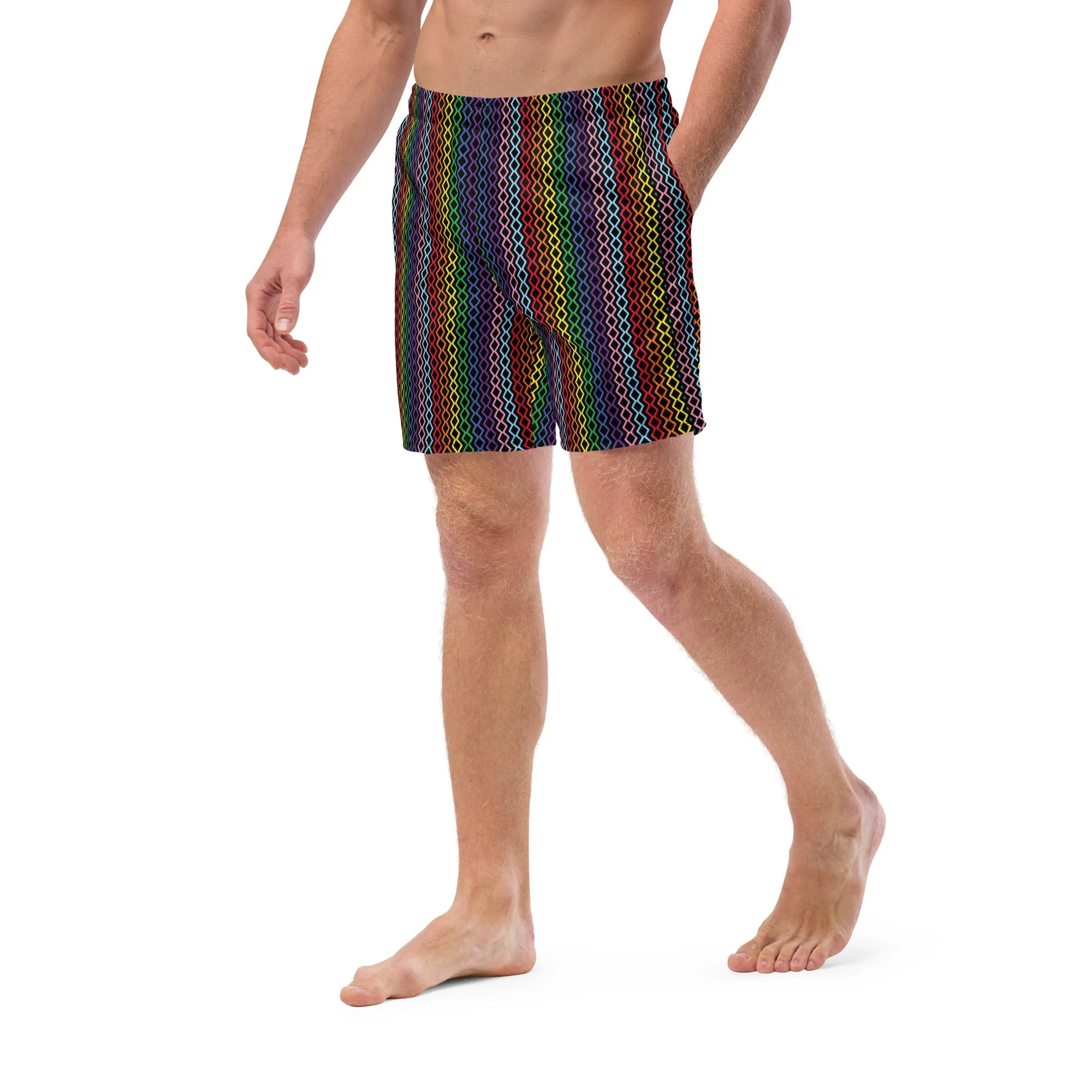 Modern Rainbow Men's Swim Trunks