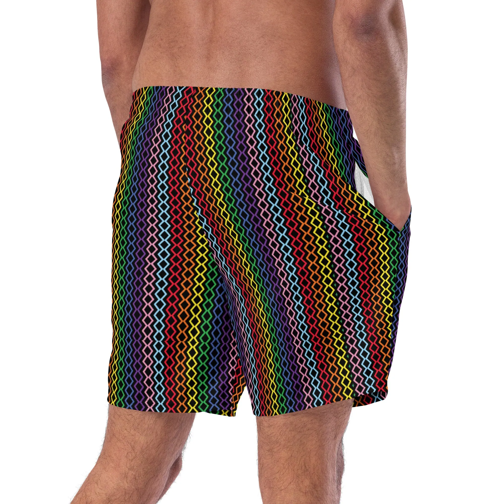 Modern Rainbow Men's Swim Trunks