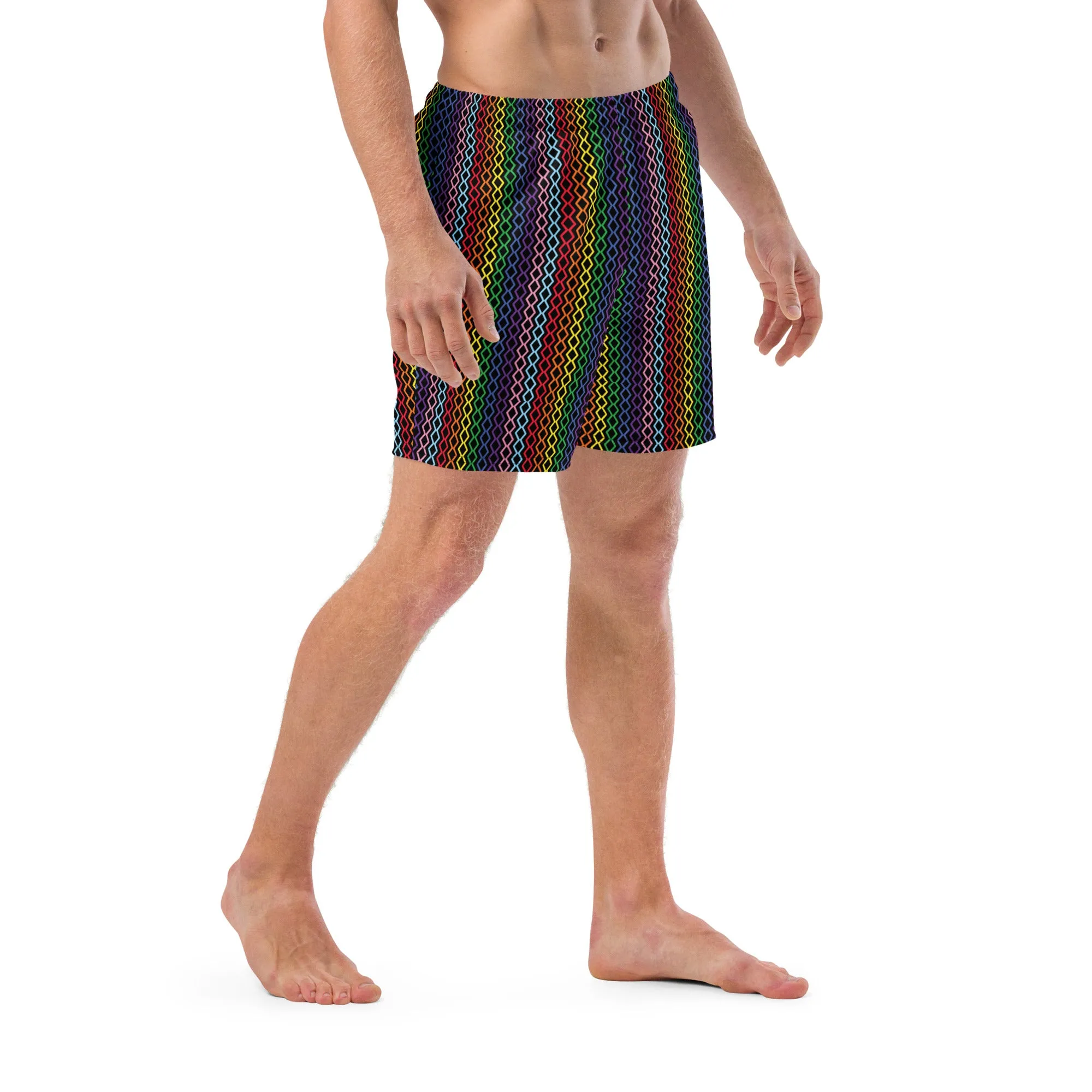 Modern Rainbow Men's Swim Trunks