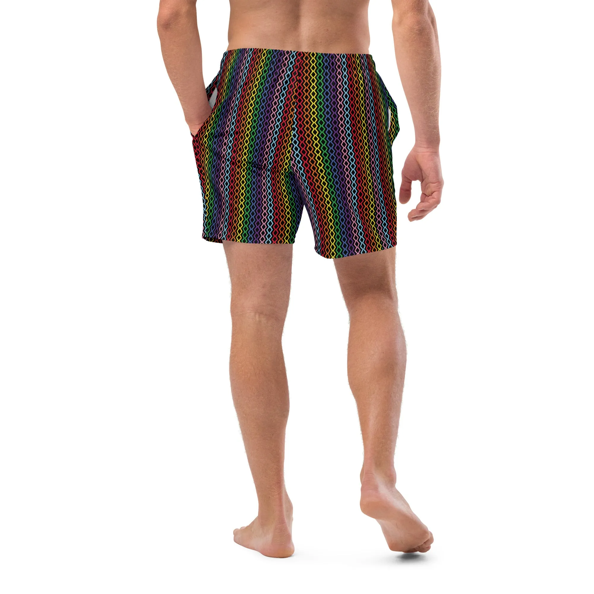 Modern Rainbow Men's Swim Trunks