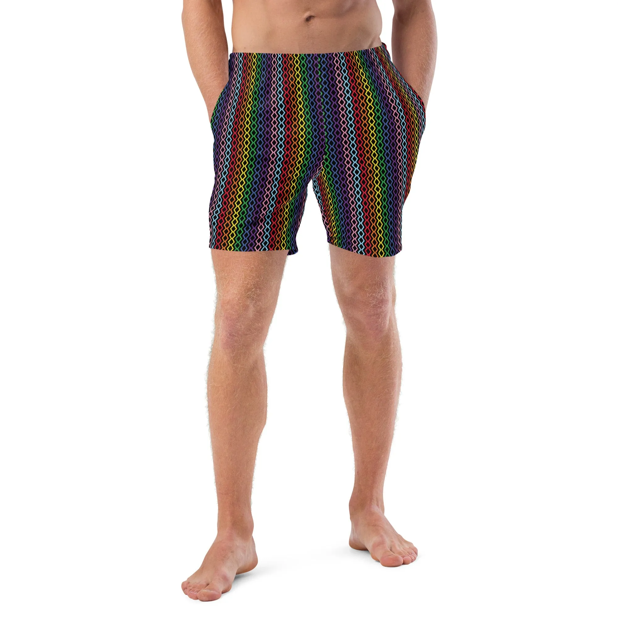 Modern Rainbow Men's Swim Trunks