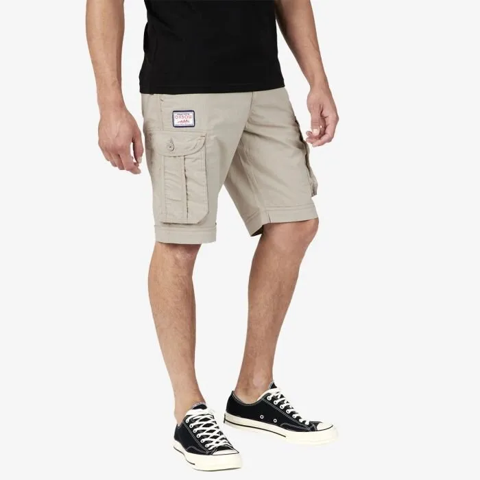 OXBOW Mens Orpek Bermuda Cotton Cargo Shorts with Belt