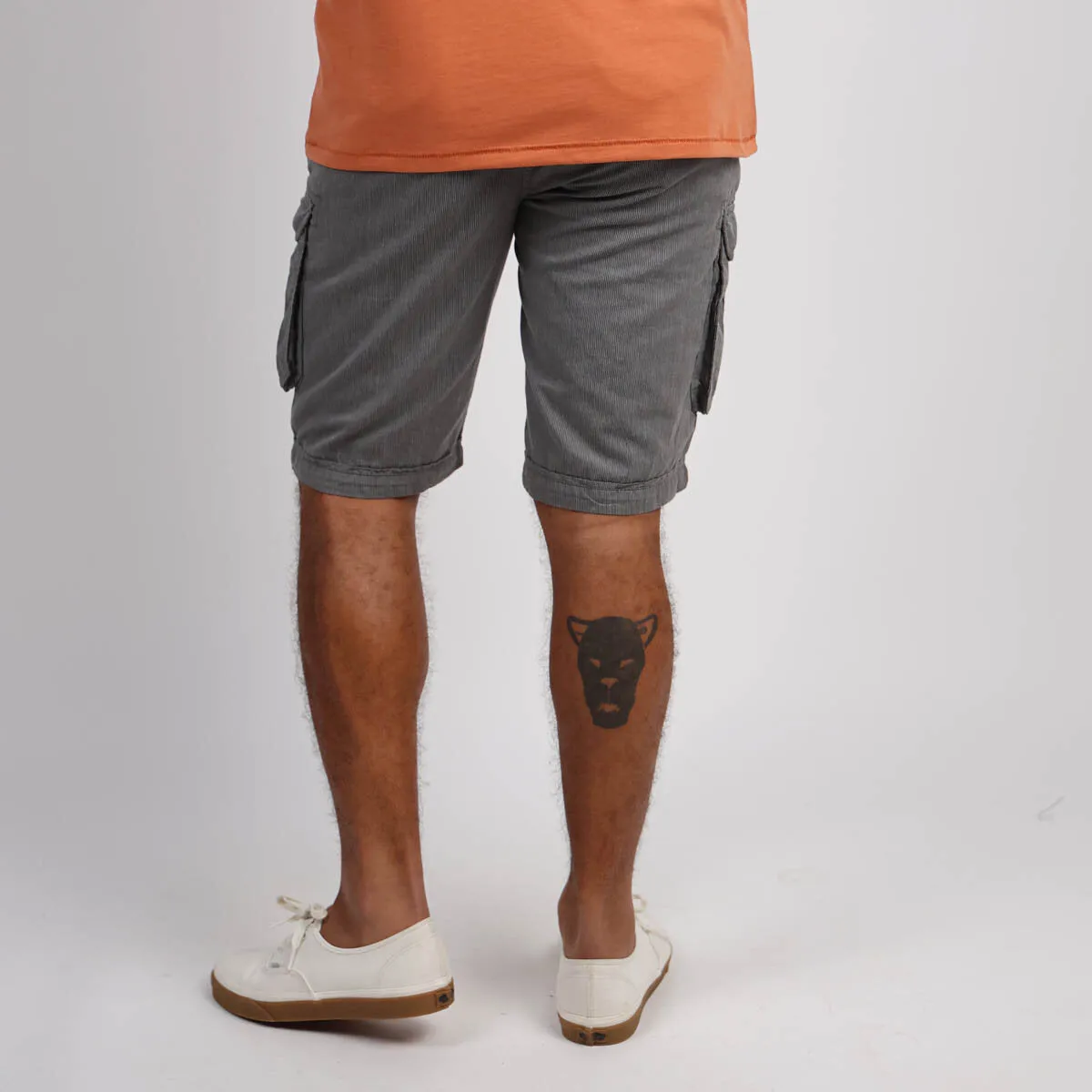 OXBOW Mens Orpek Bermuda Cotton Cargo Shorts with Belt