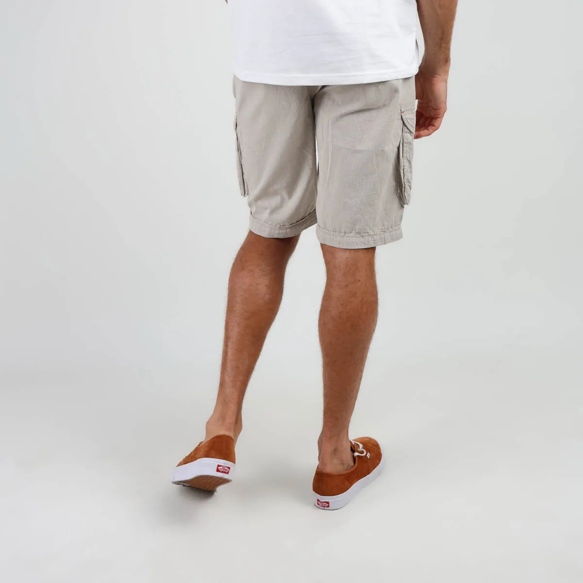 OXBOW Mens Orpek Bermuda Cotton Cargo Shorts with Belt