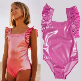 Piccoli Principi Girls KISMET GLOSSY PINK One Piece Swimsuit