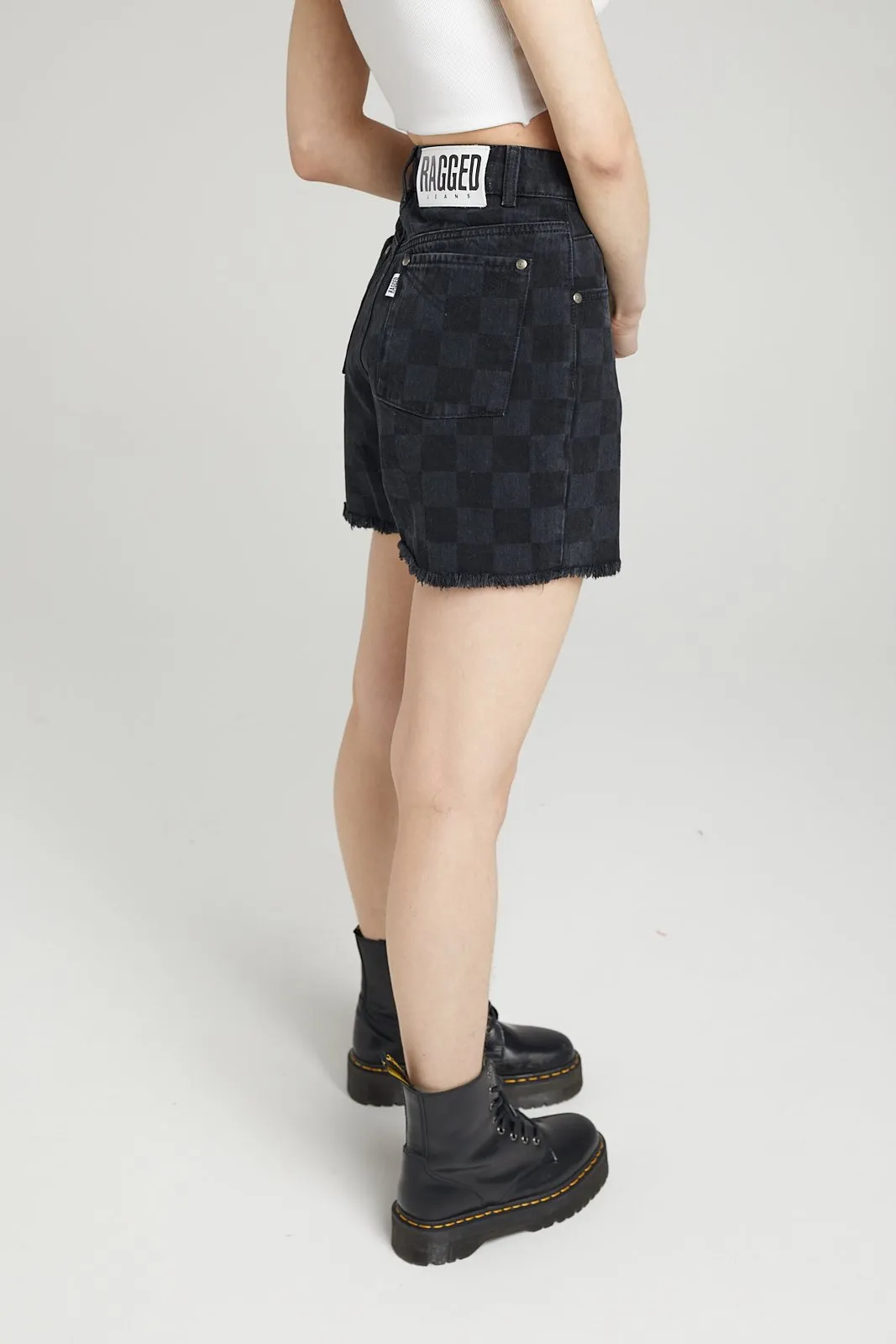 RAVE DENIM SHORTS - CHARCOAL