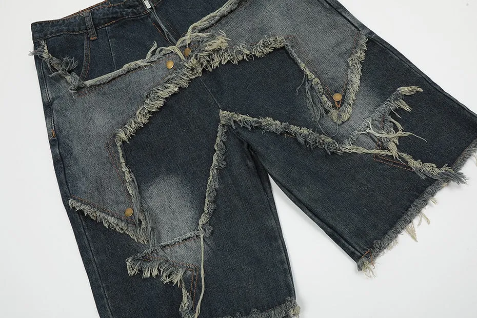 Raw Hem Star Jorts