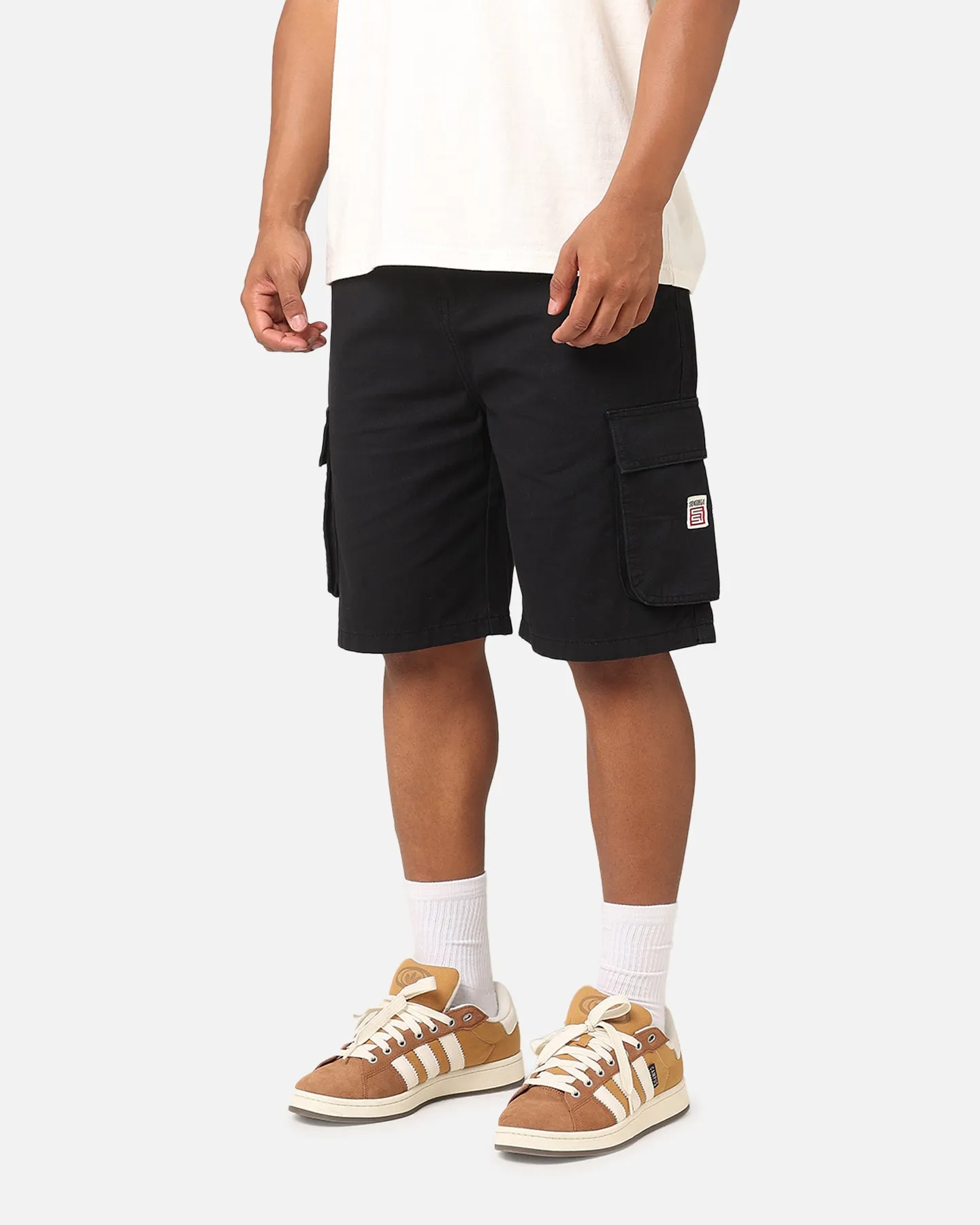 S Double Cargo Work Shorts Black