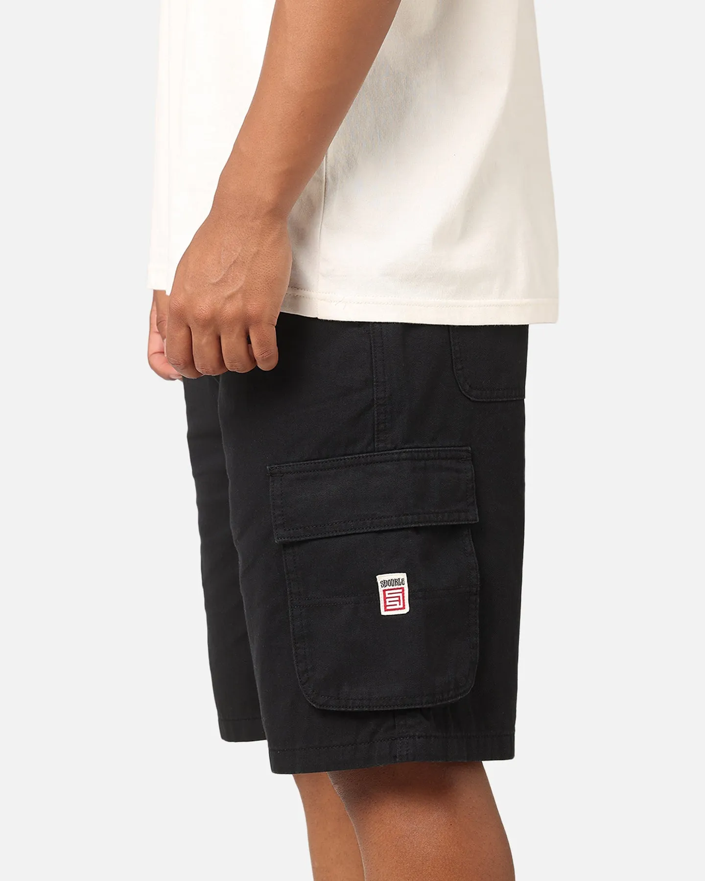 S Double Cargo Work Shorts Black