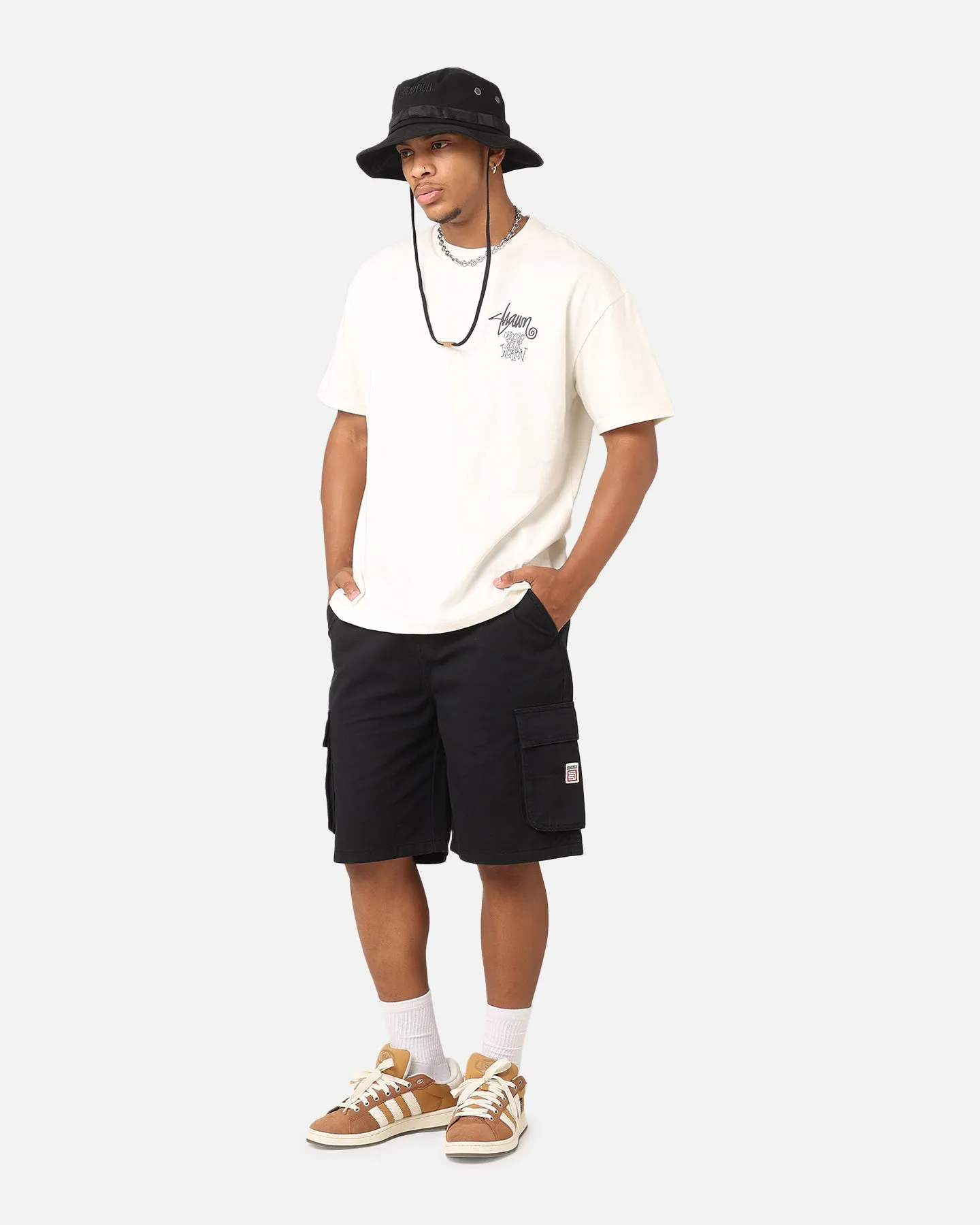 S Double Cargo Work Shorts Black