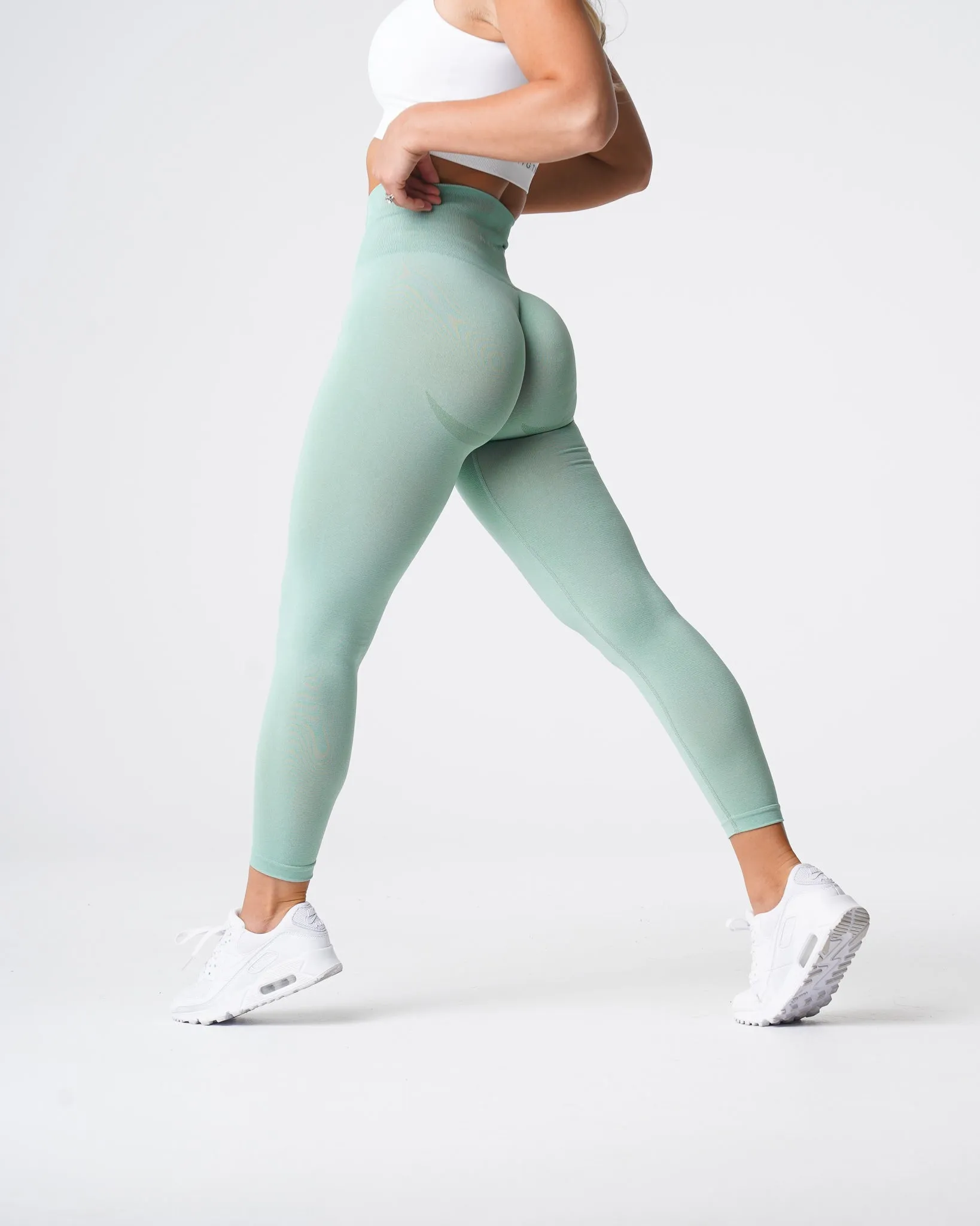 Sage Green Curve Seamless Leggings