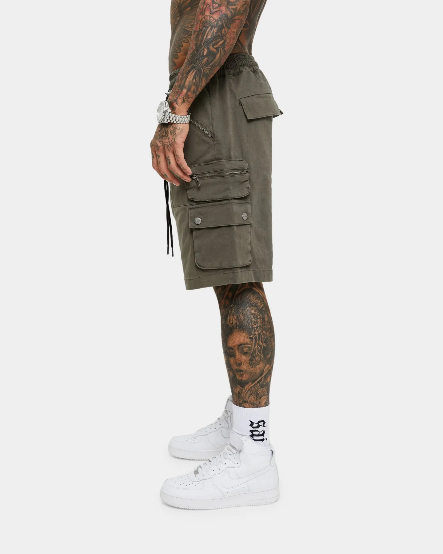 Saint Morta Desolation Cargo Shorts Army Green