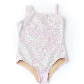 Shade Critters Girls One Piece Daisy Pink Sequin Swimsuit