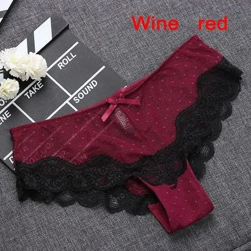 Soft Breathable Sexy Low-Rise Knickers Hollow Briefs Ultra Thin Women Underwear