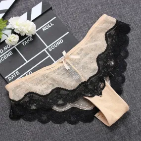 Soft Breathable Sexy Low-Rise Knickers Hollow Briefs Ultra Thin Women Underwear