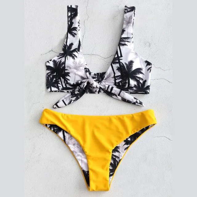 Sunflower Printed Bikini Set Sexy  Swimwear Women 2020 Mujer Push Up Padded Biquini Bathers Bandage Bathing Suit Swimsuit Bikini