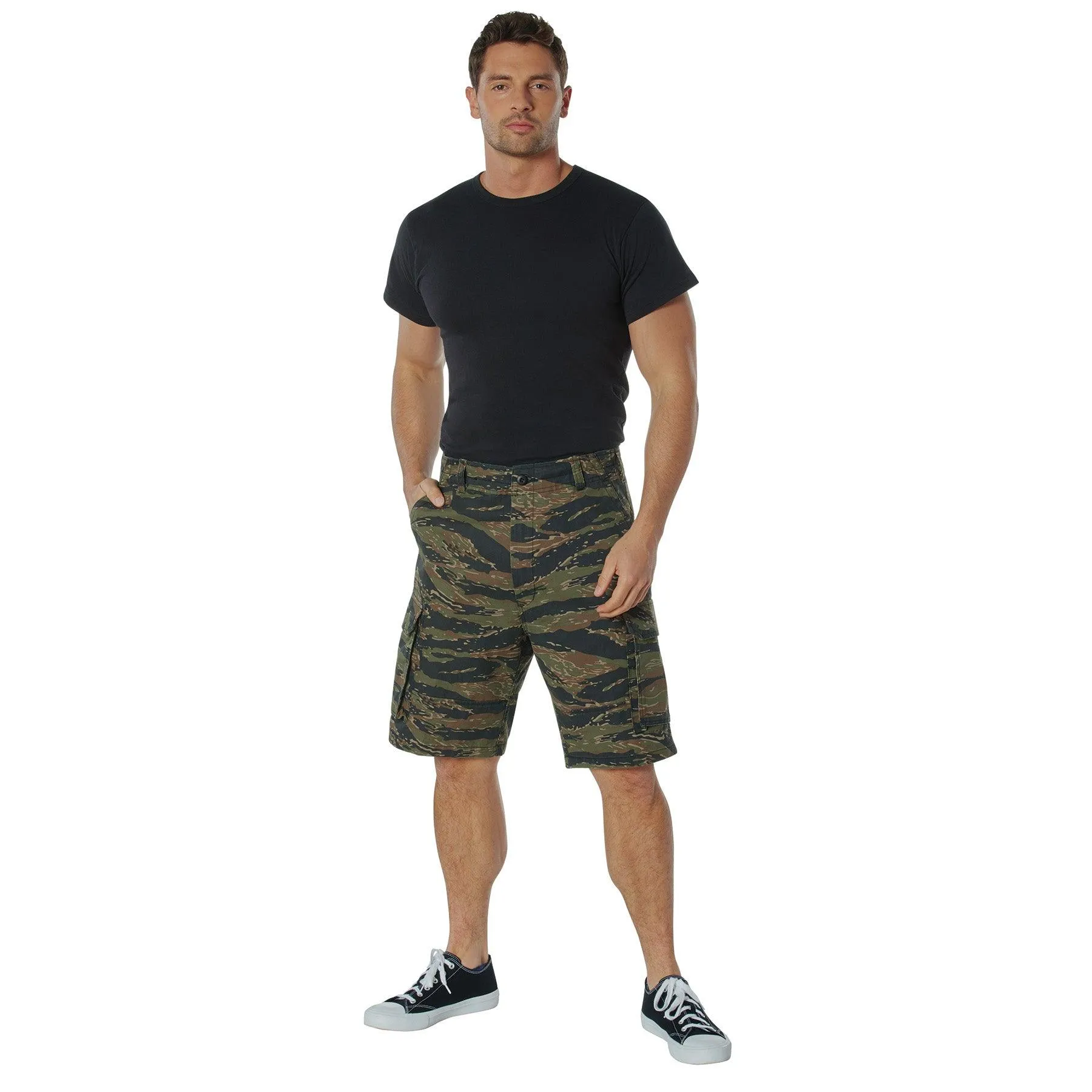 Vintage Camo Paratrooper Cargo Shorts